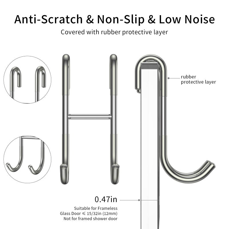 SSTOOHL Shower Squeegee and Window Squeegee  Stainless Steel  100% Streak-Free  Cleaner for Bathroom Showers Glass Doors  Home Mirrors  Car Windows Wiper  Adhesive Holder  Shower Door Hook  10 Inch  Silver - Image 4
